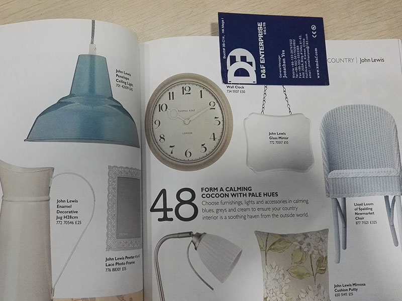 our clock in John Lewis' catalog