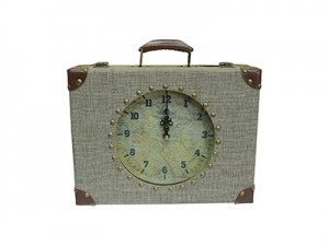 maleta de reloj de chimenea de madera decorativa en estilo vintage
